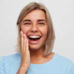 Girl smile after teeth braces