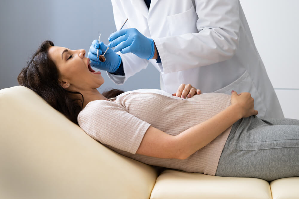 Pregnant woman at the Perfect Smile Spa dentist Clinic for a dental checkup