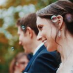 Woman smiling on wedding day